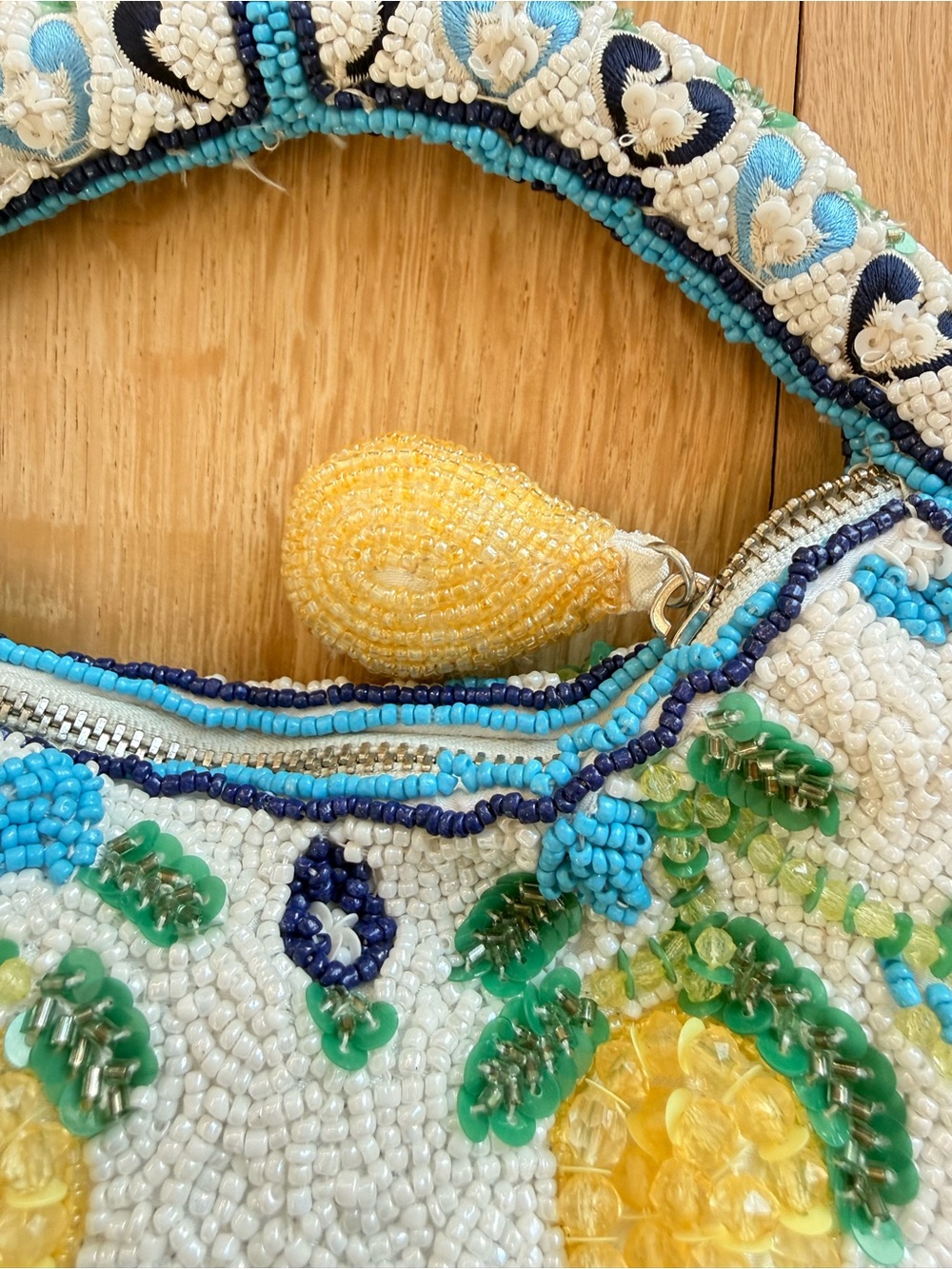 🍋 NWT TikTok Viral Beaded Bag Lemon | Made In India - Picture 3 of 5